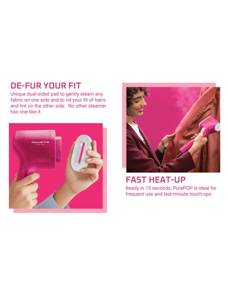 Défroisseur Vapeur à Main Rowenta Pure Pop Slim Rose - 1300W