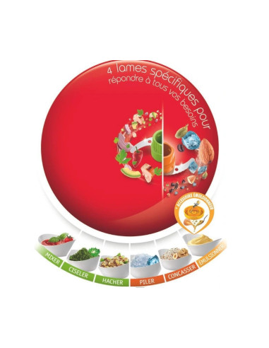 Multimoulinette 6 en 1 XXL AT723110 Hachoir - 500W - 6 fonctions