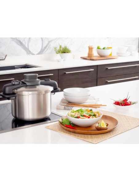 Cocotte Tefal Secure Compact - 6L Inox Cocotte Tefal Secure Compact - 6L Inox