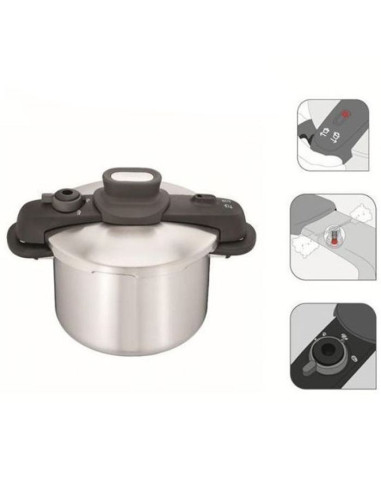 Cocotte Tefal Secure Compact - 6L Inox