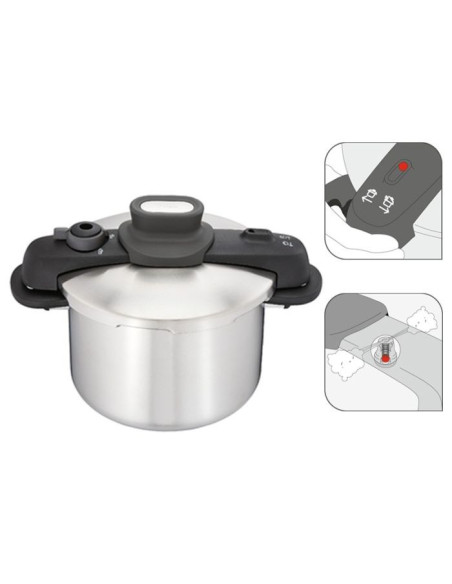 Cocotte Tefal Secure Compact - 8L Inox Cocotte Tefal Secure Compact - 8L Inox
