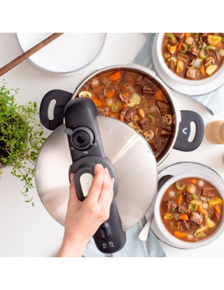 Cocotte Tefal Secure Compact - 8L Inox Cocotte Tefal Secure Compact - 8L Inox