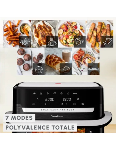 Dual Easy Air Fryer Flex - 7 programmes - 9L