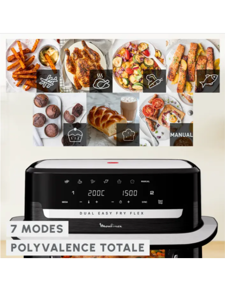 Dual Easy Air Fryer Flex - 7 programmes - 9L Dual Easy Air Fryer Flex - 7 programmes - 9L