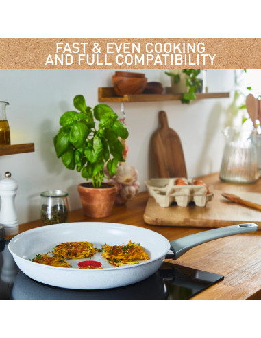 Natural Chef POELE Ceramique Blanc - 20CM