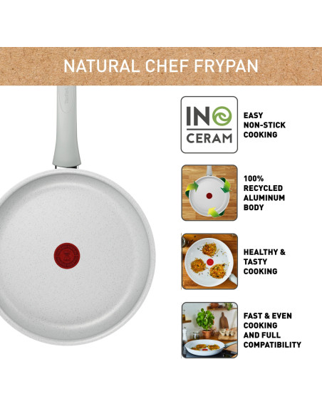 Natural Chef POELE Ceramique Blanc - 20CM