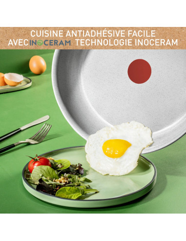 Natural Chef POELE Ceramique Blanc - 20CM