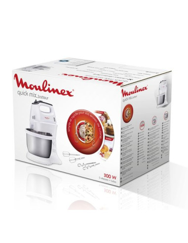 Batteur Avec Bol Quick Mix 300W Gris/Inox