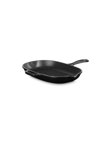 Skillet Gril Ovale En Fonte Emaillée 32cm Noir Skillet Gril Ovale En Fonte Emaillée 32cm Noir