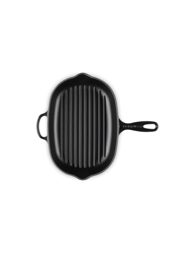 Skillet Gril Ovale En Fonte Emaillée 32cm Noir
