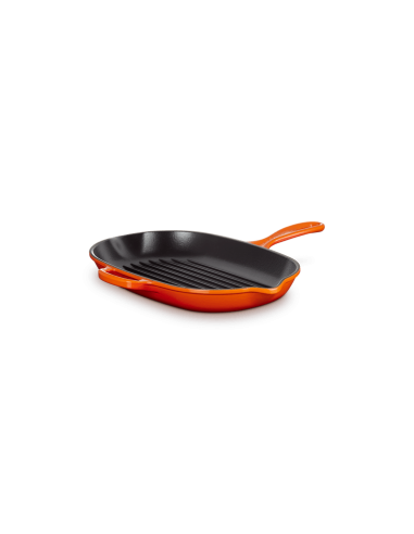 Skillet Gril Ovale En Fonte Emaillée 32cm Volcanique
