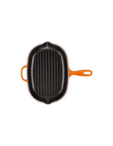 Skillet Gril Ovale En Fonte Emaillée 32cm Volcanique