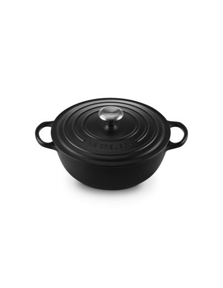 Marmite  En Fonte Emaillée 26cm Noir Satin Marmite  En Fonte Emaillée 26cm Noir Satin
