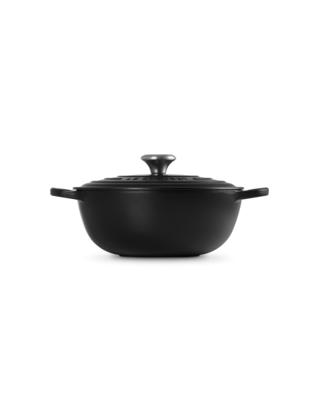 Marmite  En Fonte Emaillée 26cm Noir Satin Marmite  En Fonte Emaillée 26cm Noir Satin