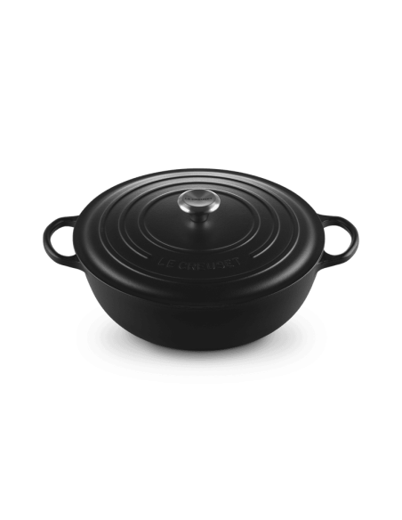 Marmite En Fonte Emaillée 32cm Noir Satin Marmite En Fonte Emaillée 32cm Noir Satin