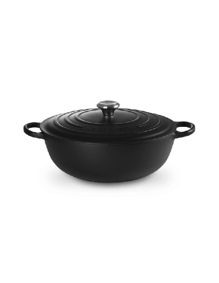 Marmite En Fonte Emaillée 32cm Noir Satin Marmite En Fonte Emaillée 32cm Noir Satin