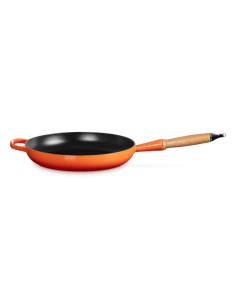 Poêle Signature En Fonte Emaillée Avec Manche En Bois 28cm Volcanique