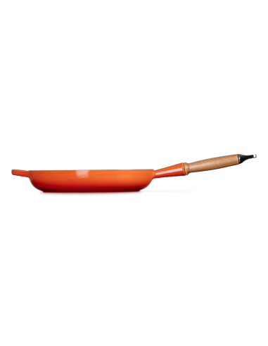Poêle Signature En Fonte Emaillée Avec Manche En Bois 28cm Volcanique