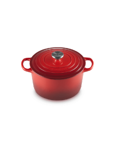 Cocotte Ronde En Fonte Emaillée 24cm Cerise 2