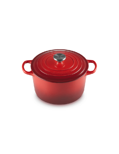 Cocotte Ronde En Fonte Emaillée 24cm Cerise