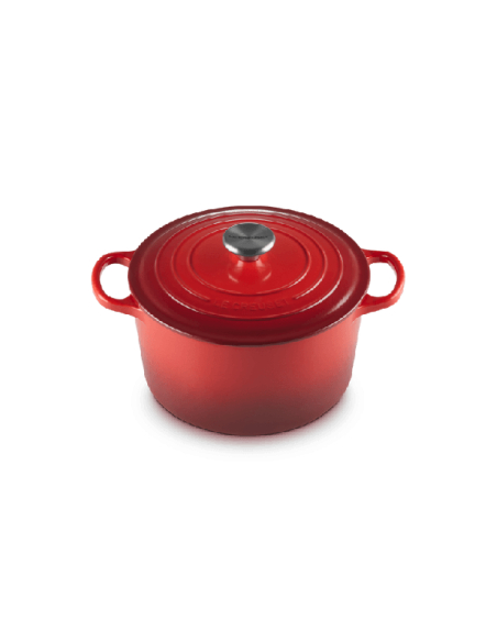 Cocotte Ronde En Fonte Emaillée 24cm Cerise Cocotte Ronde En Fonte Emaillée 24cm Cerise