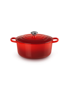 Cocotte Ronde En Fonte Emaillée 24cm Cerise