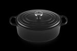 Cocotte Ovale En Fonte Émaillée Avec Intérieur Noir 31cm Noir