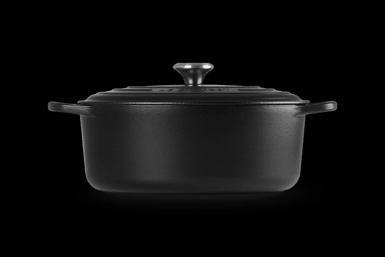 Cocotte Ovale En Fonte Émaillée Avec Intérieur Noir 31cm Noir