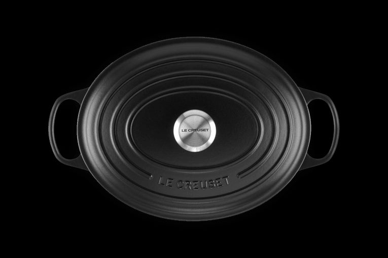Cocotte Ovale En Fonte Émaillée Avec Intérieur Noir 31cm Noir