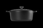 Cocotte Ronde Basse En Fonte Emaillée Avec Intérieur Noir 32cm Noir