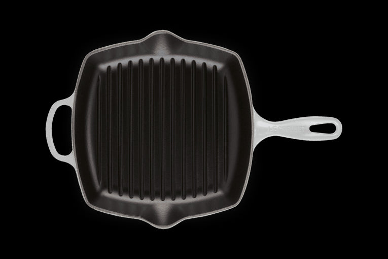 Skillet Carré En Fonte Emaillée 26cm Gris Clair