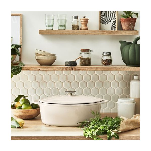 Faitout 34x26cm Fonte Lov Beige