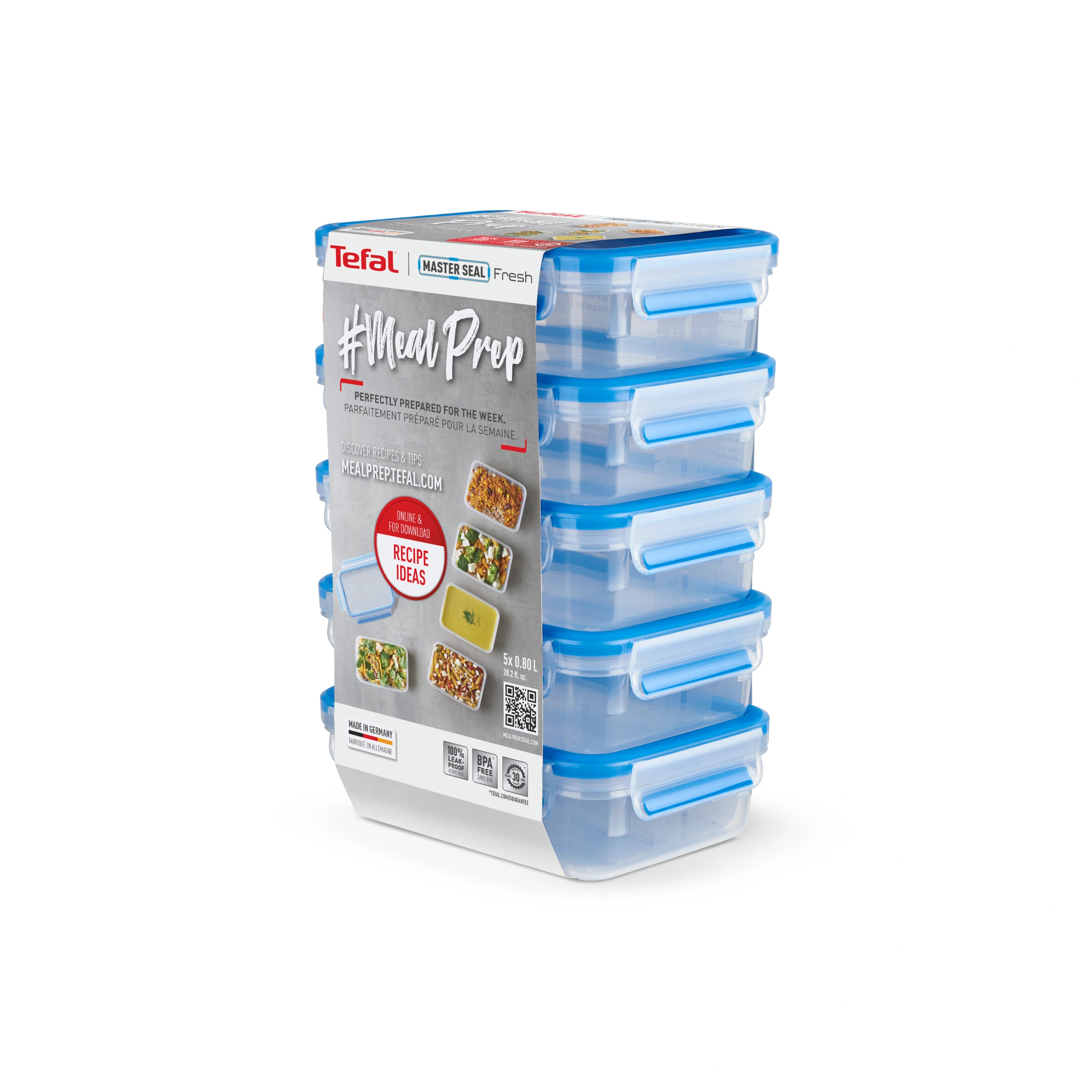 Masterseal Fresh– Meal Prep Set – Set Of 5 Pieces 0.8 L