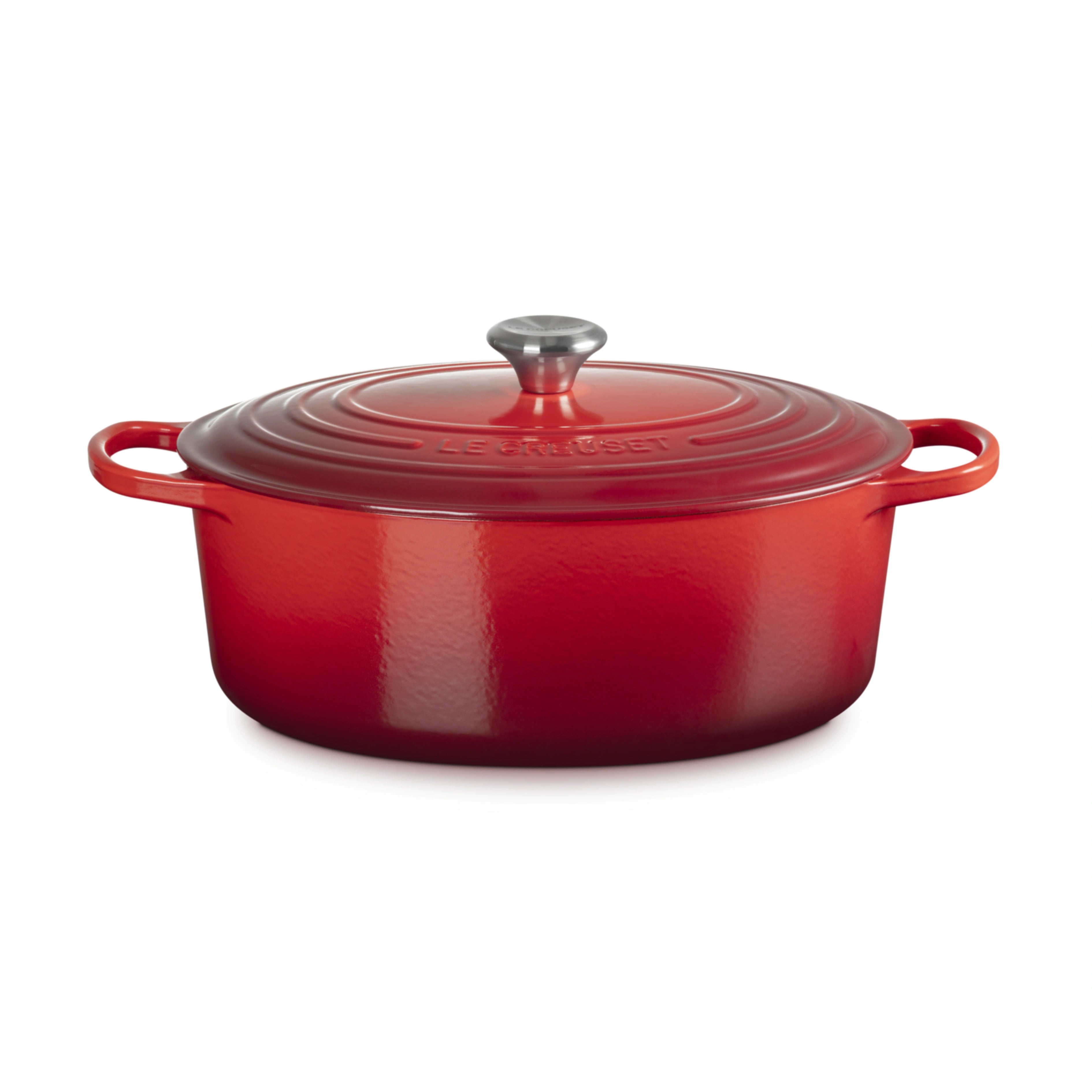 Cocotte Ovale En Fonte Emaillée 27cm Cerise