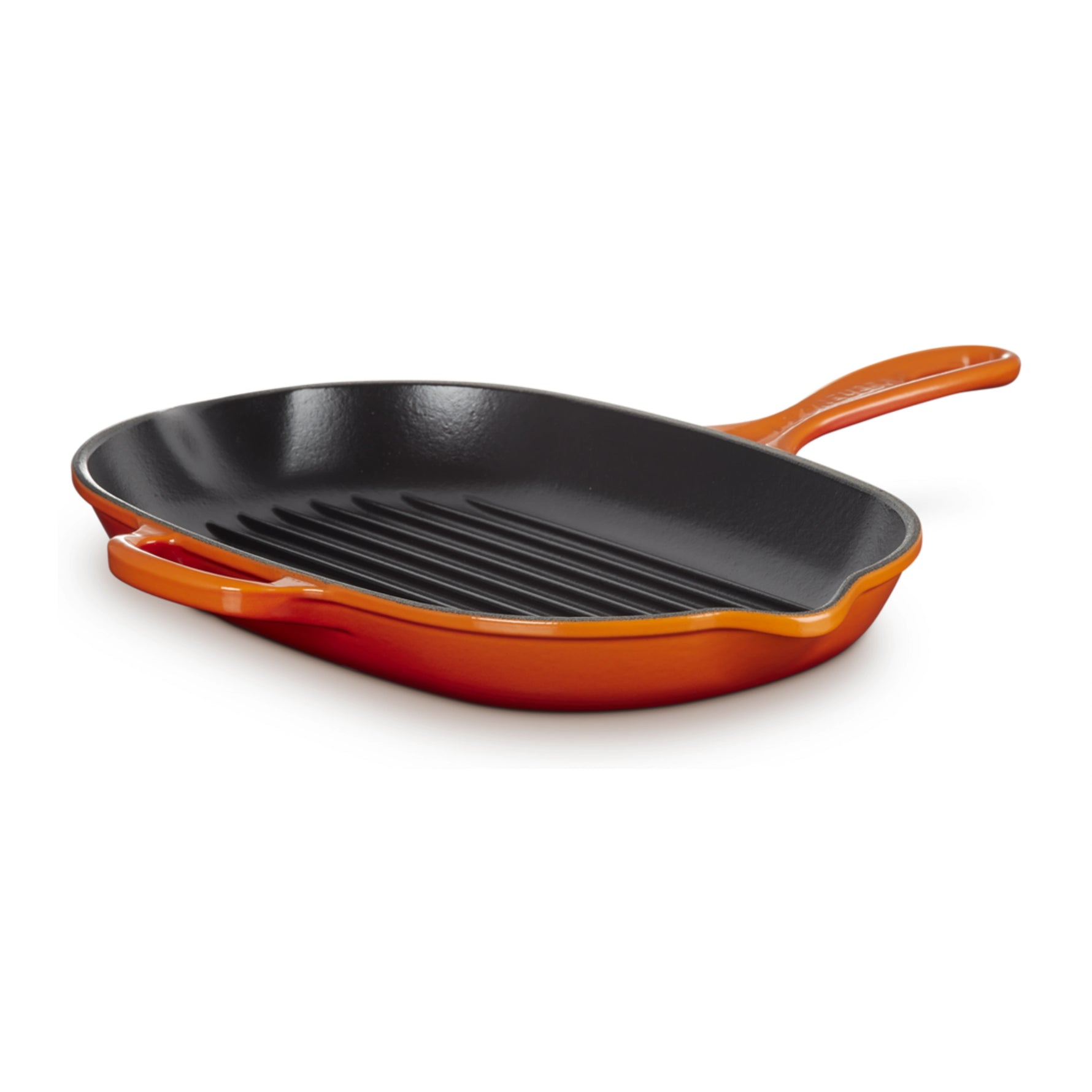 Skillet Gril Ovale En Fonte Emaillée 32cm Volcanique