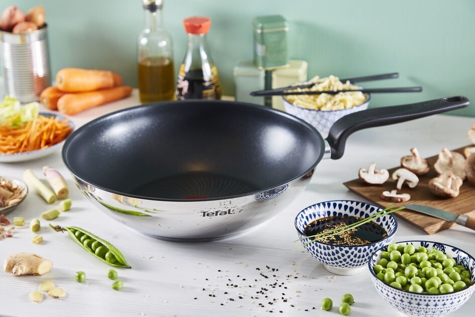 Wok Inox 28cm Primary Avec Revêtement