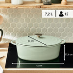 Faitout Ovale Fonte Lov 34x26cm Vert