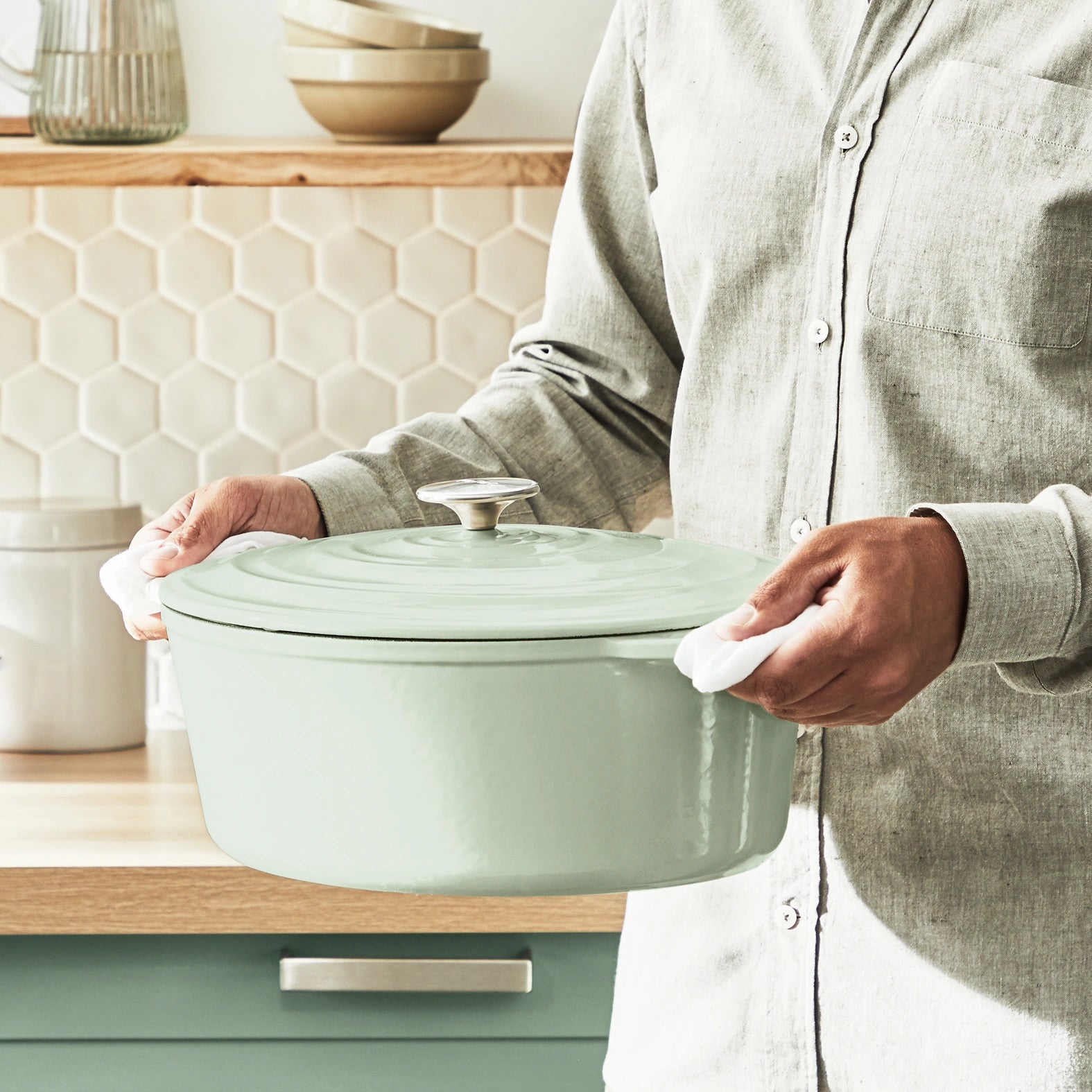 Faitout Ovale Fonte Lov 34x26cm Vert