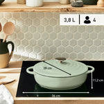 Faitout Peu Profond Fonte Lov 28cm Vert