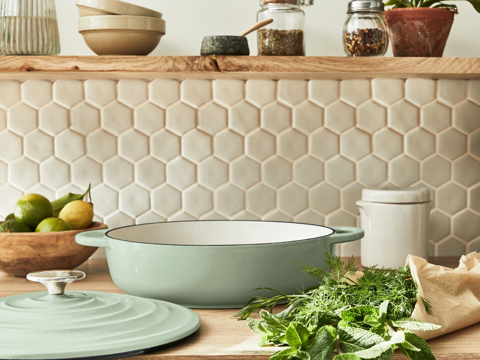 Faitout Peu Profond Fonte Lov 28cm Vert