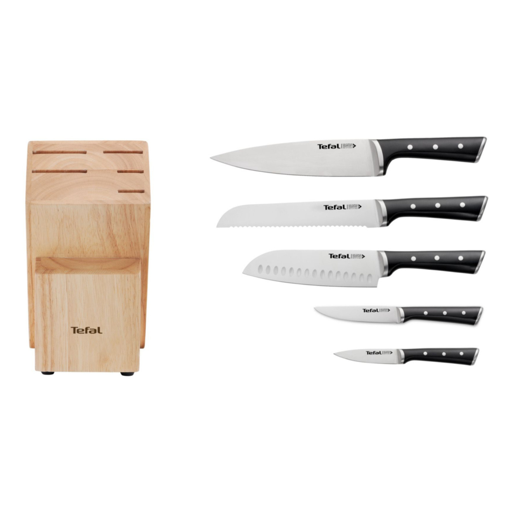 Ice Force Set De 5 Couteaux De Cuisine + Bloc à Couteaux