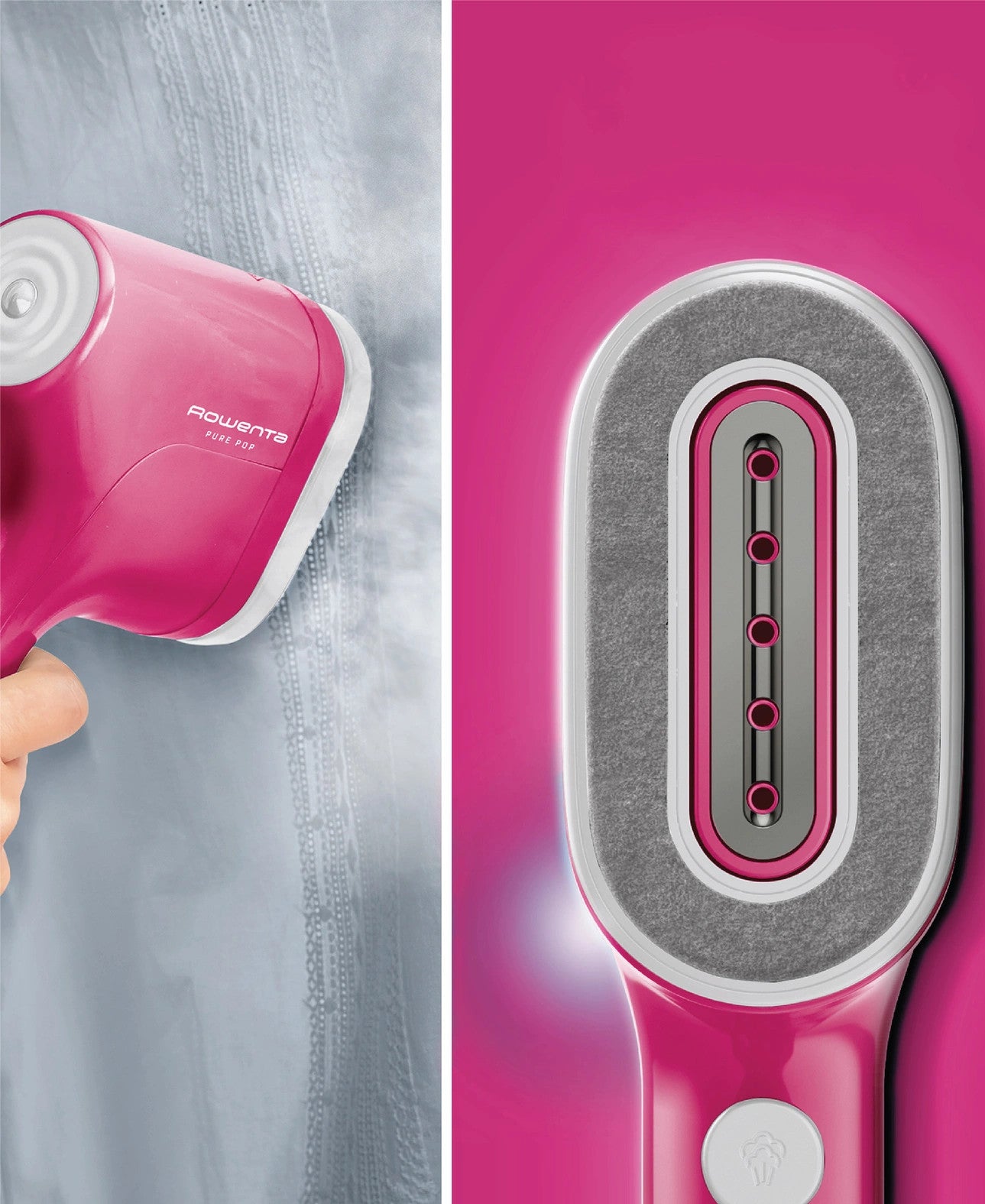 Défroisseur Vapeur à Main Rowenta Pure Pop Slim Rose - 1300W