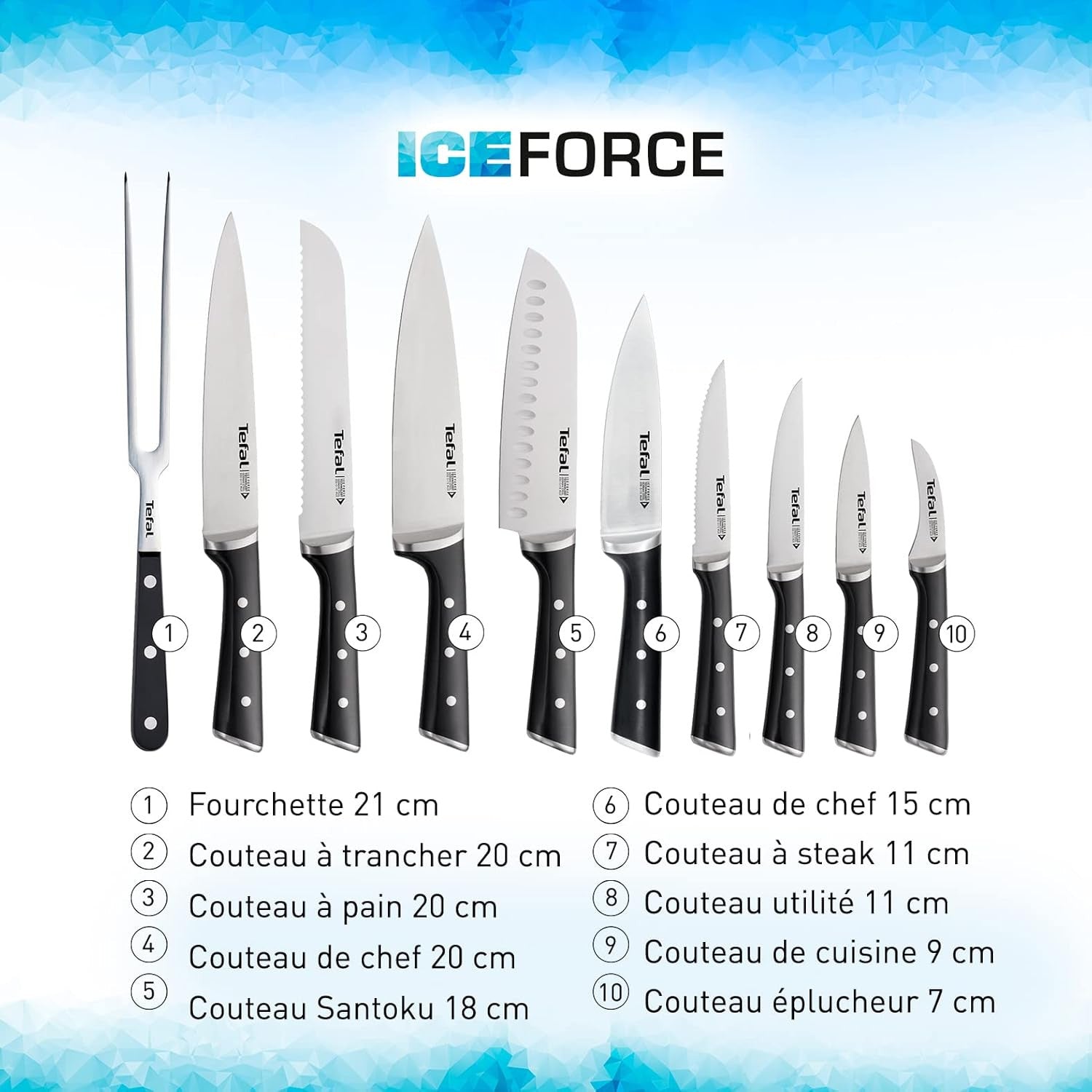 Couteau Ice Force 9 cm en acier inoxydable