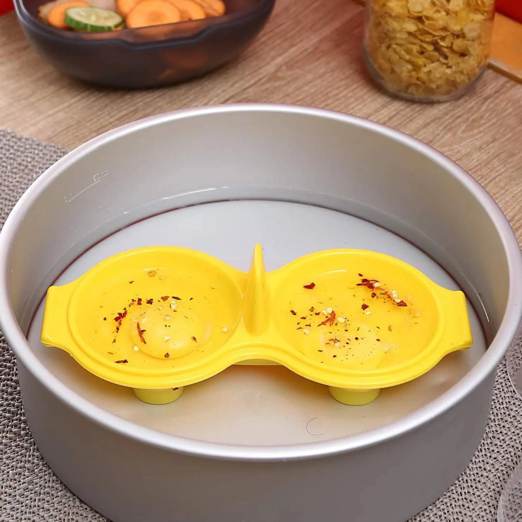 Pocheuse à Oeufs Double en Silicone