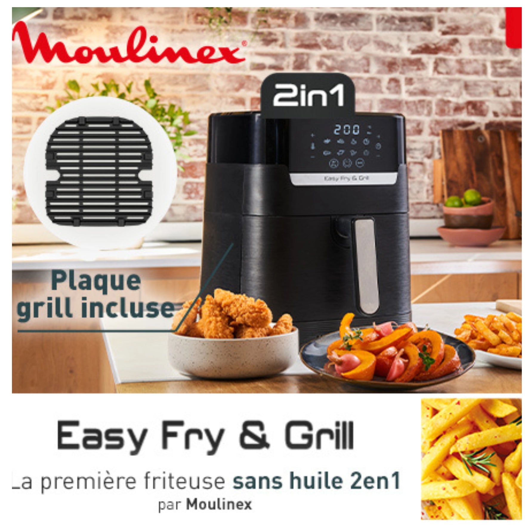 Friteuse Grill 4.2 L Sans Huile 2EN1