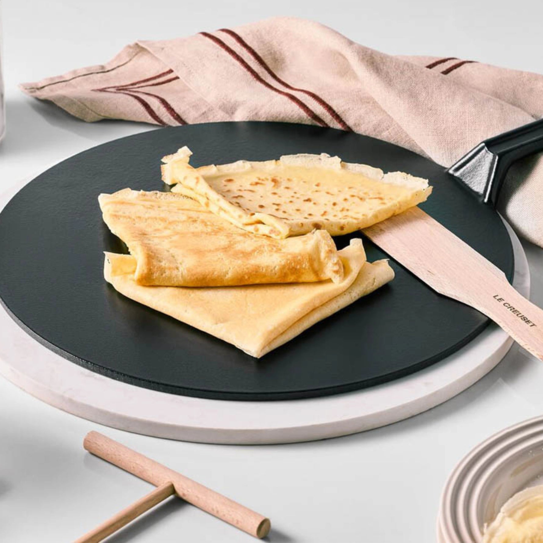 Grande Crêpière En Fonte Emaillée 32cm