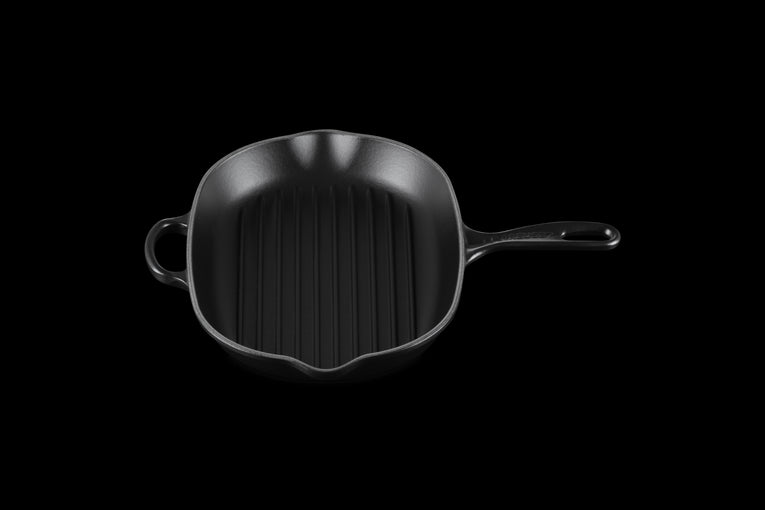 Skillet Gril Ovale En Fonte Emaillée 32cm Noir