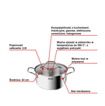 Faitout Intuition 24 cm + Couvercle