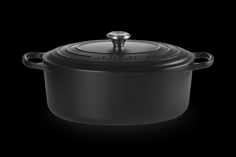 Cocotte Ovale en Fonte Émaillée avec Intérieur Noir 35cm Noir