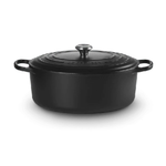 Cocotte Ovale En Fonte Émaillée Avec Intérieur Noir - (35cm)